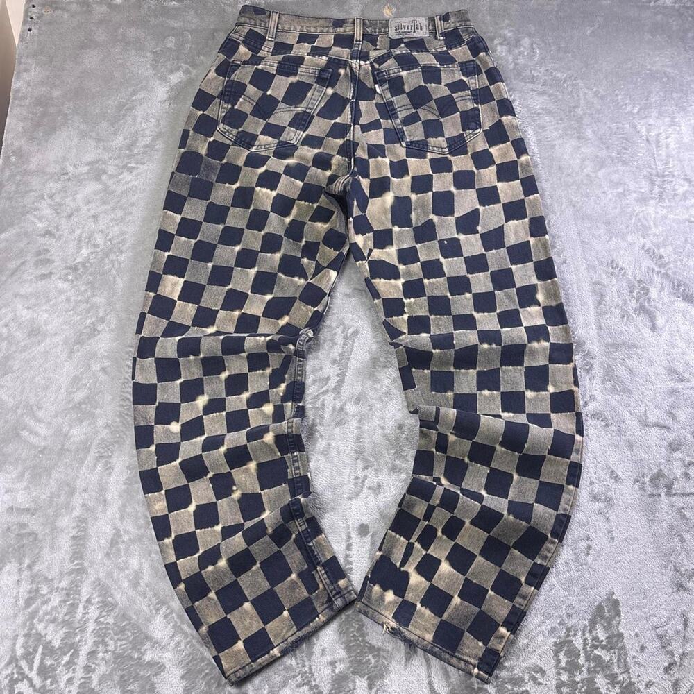 Vintage 90s Levi’s SilverTab Loose Jeans 33x34 Checkered Plaid Grunge USA